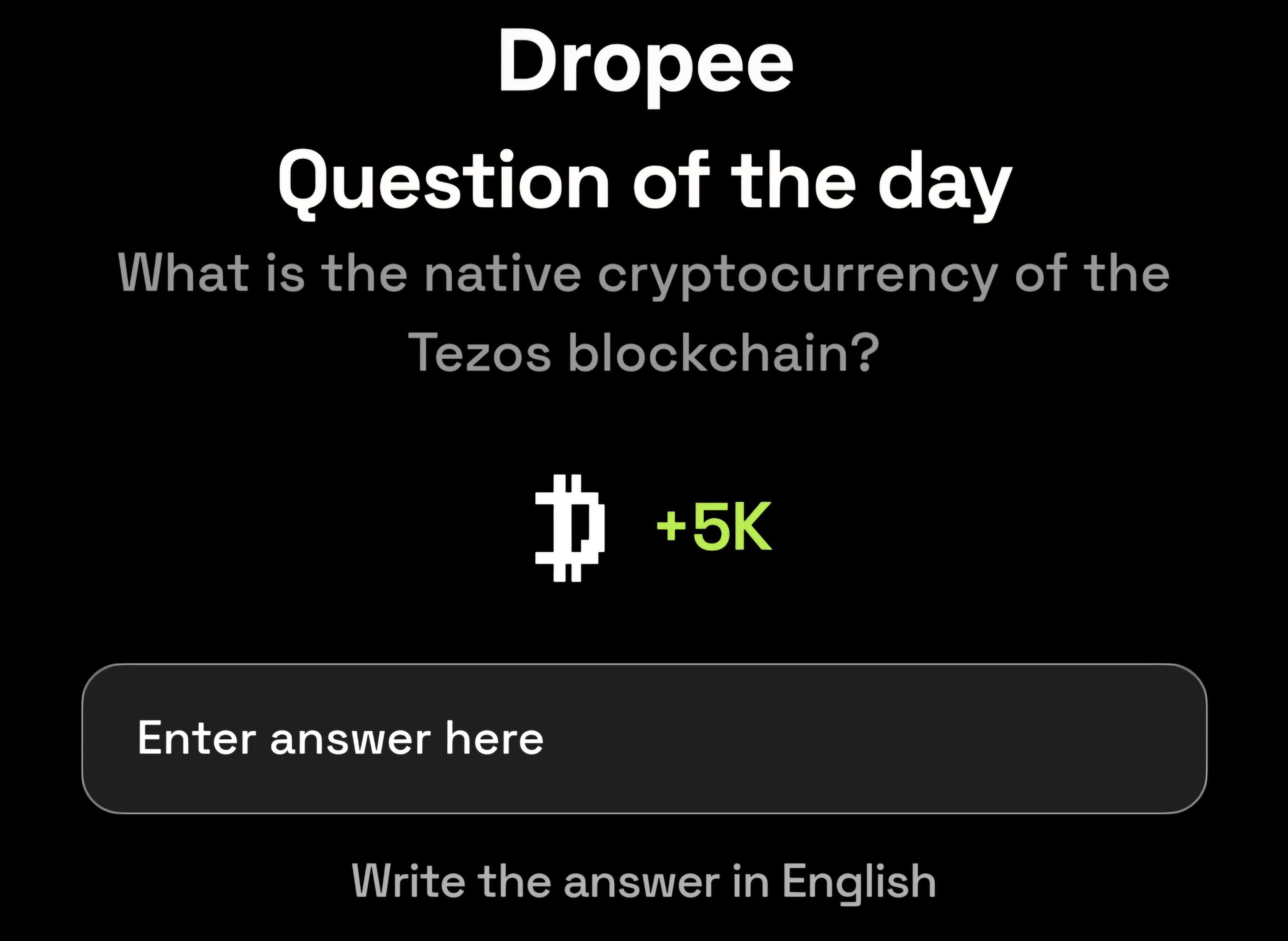 Dropee Daily Question 29 December